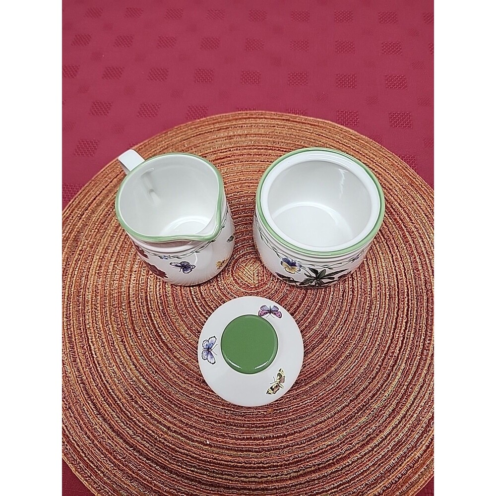 Mikasa Studio Nova Garden Bloom Sugar Bowl & Creamer Flowers & Butterflies Y2K - Picture 4 of 7